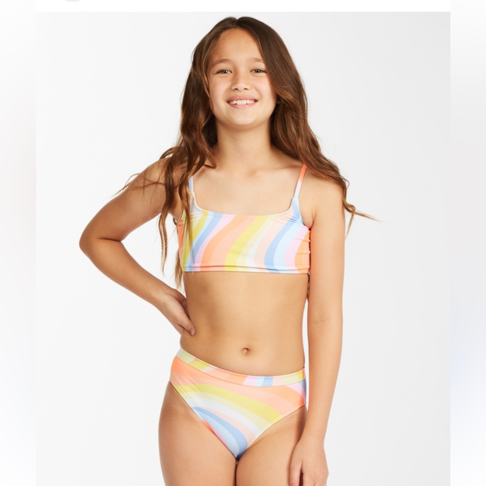 NWT Billabong Girls Pastel Groovy Road Bikini in Size 12 (Girls)